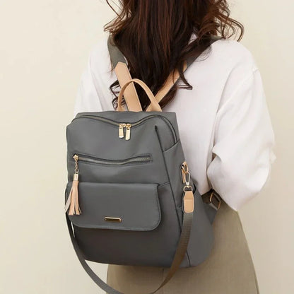 High-Quality Women's Backpack | 2024 Trendy Zipper & Tassels Design