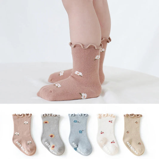 Anti-Slip Floral Print Socks