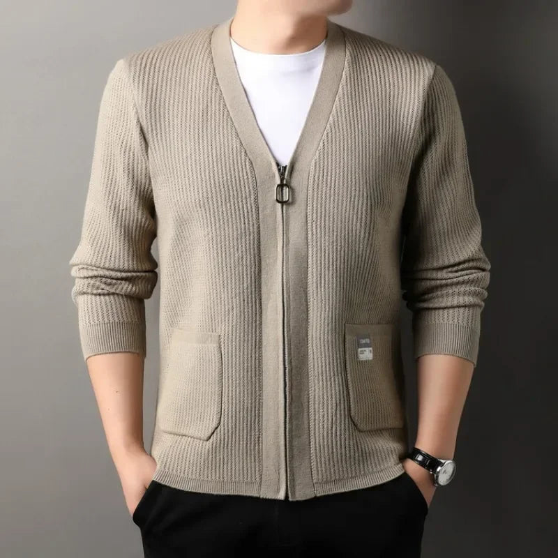 Men's Long Sleeve Zipper Cardigan