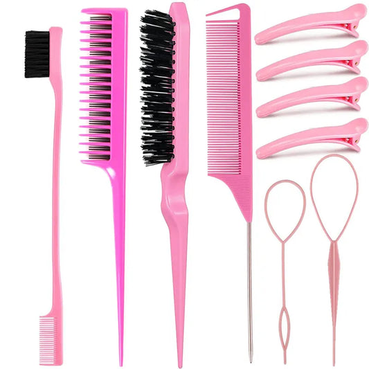 10 pcs Hair Styling Comb Set – Complete Hair Tail Tools