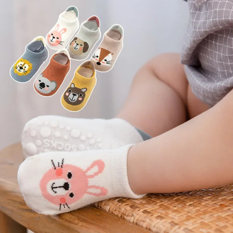 Anti Slip Baby Socks Cute Cartoon Animal Letter Print