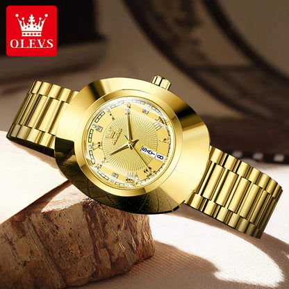 Elegant Gold Stainless Steel Women's Quartz Watch