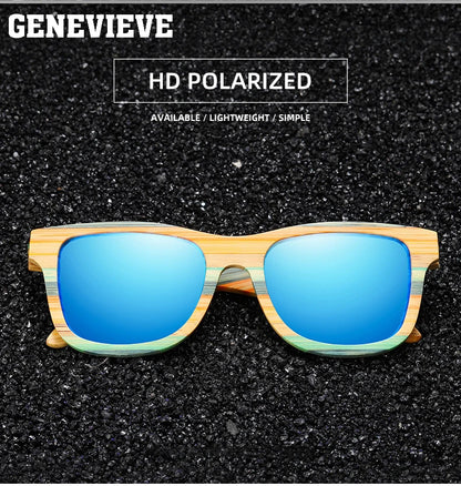 GENEVIEVE Customizable Bamboo Polarized Sunglasses