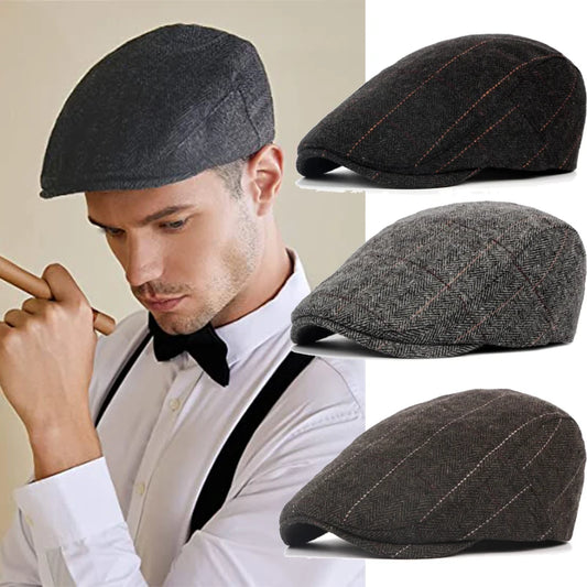 Classic Plaid Stripe Cap for Men and Women