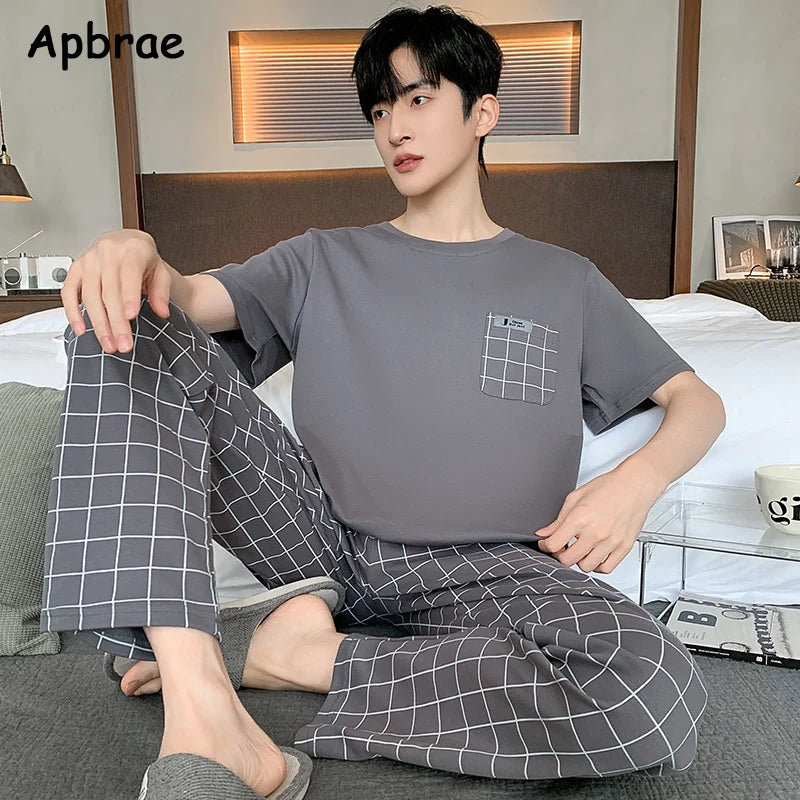 Soft Cotton Pajamas Set for Men – Fashion O-Neck