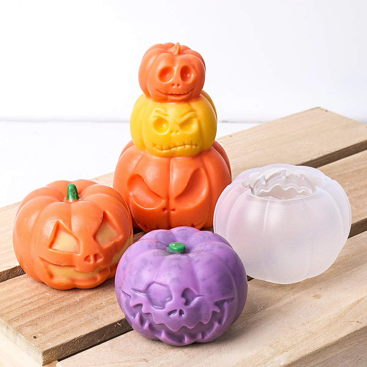 Skull Pumpkin Head Silicone Mold for DIY Halloween Candle, Soap, and Epoxy Crafts