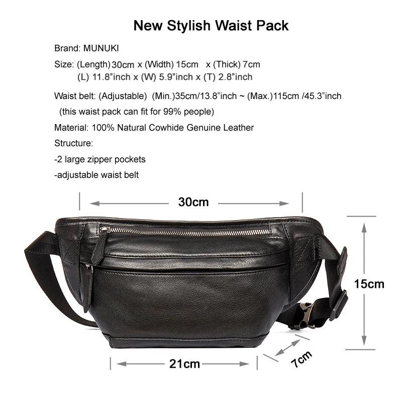 Men’s Genuine Leather Waist Bag