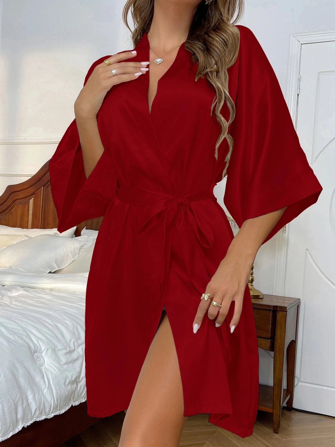 Silk Sleep Skirt & Cardigan Robe for Women