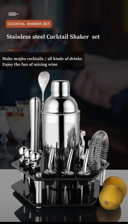 Stainless Steel Cocktail Shaker Set - Professional Bartender Tools