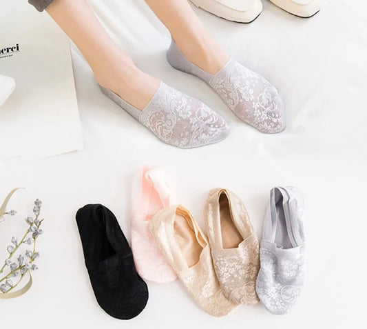 5 Pairs Fashion Lace Flower Ankle Socks