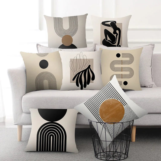 Modern Art Abstract Pattern Cushion Covers – Creative Line Pillowcases