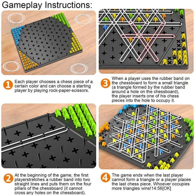 Triggle Rubber Band Game – Strategic Triangle Board