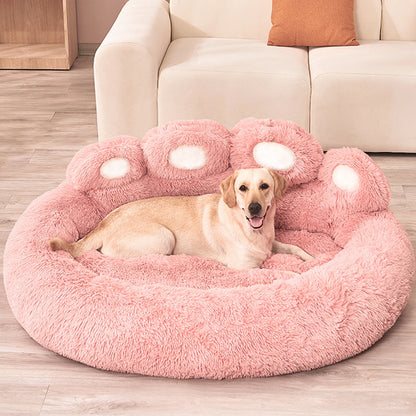 Plush Dog Sofa Bed - Washable Pet Bed for Small & Large Dogs