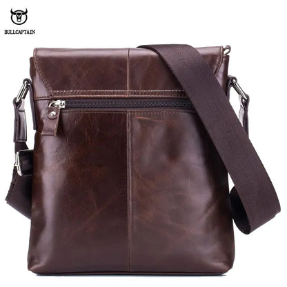 BULLCAPTAIN Men's Leather Messenger Bag