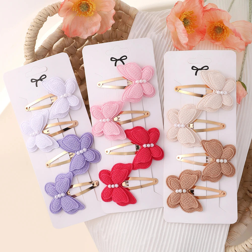 4 pcs Butterfly Hair Clip Set for Girls – Stylish Fashion Hairgrips