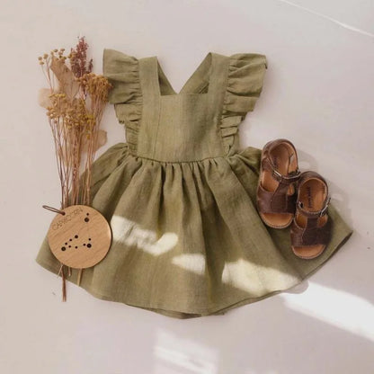 100% Cotton Ruffles Baby Dress for Girls