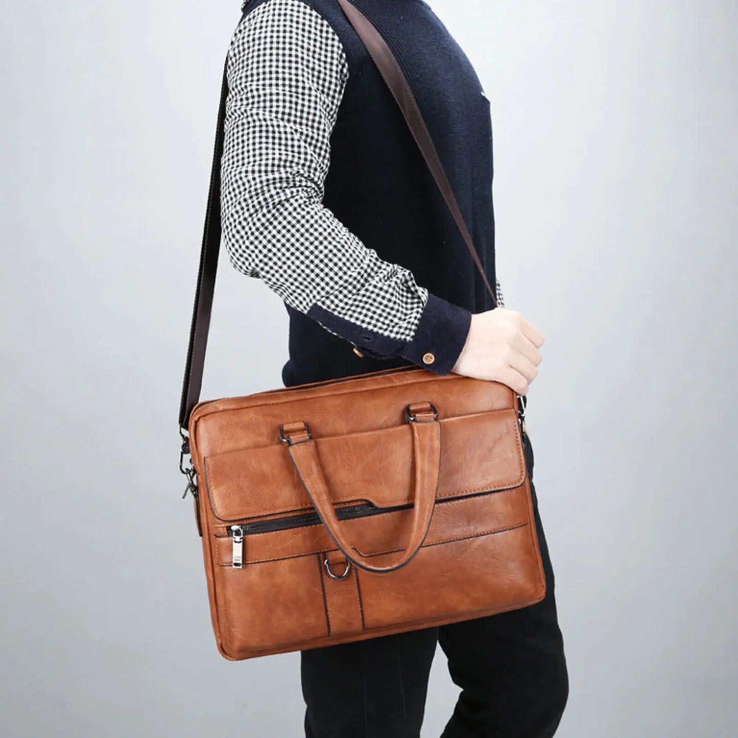 Men’s Briefcase Bag | Classical Retro