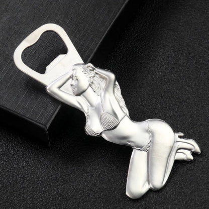 Metal Sexy Lady Beer Bottle Opener - Hot Girl Bar Party Magnet Tool