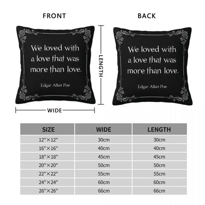 Edgar Allan Poe Annabel Lee Quote Pillowcase – Polyester Linen Velvet 18” Decorative Cushion Cover