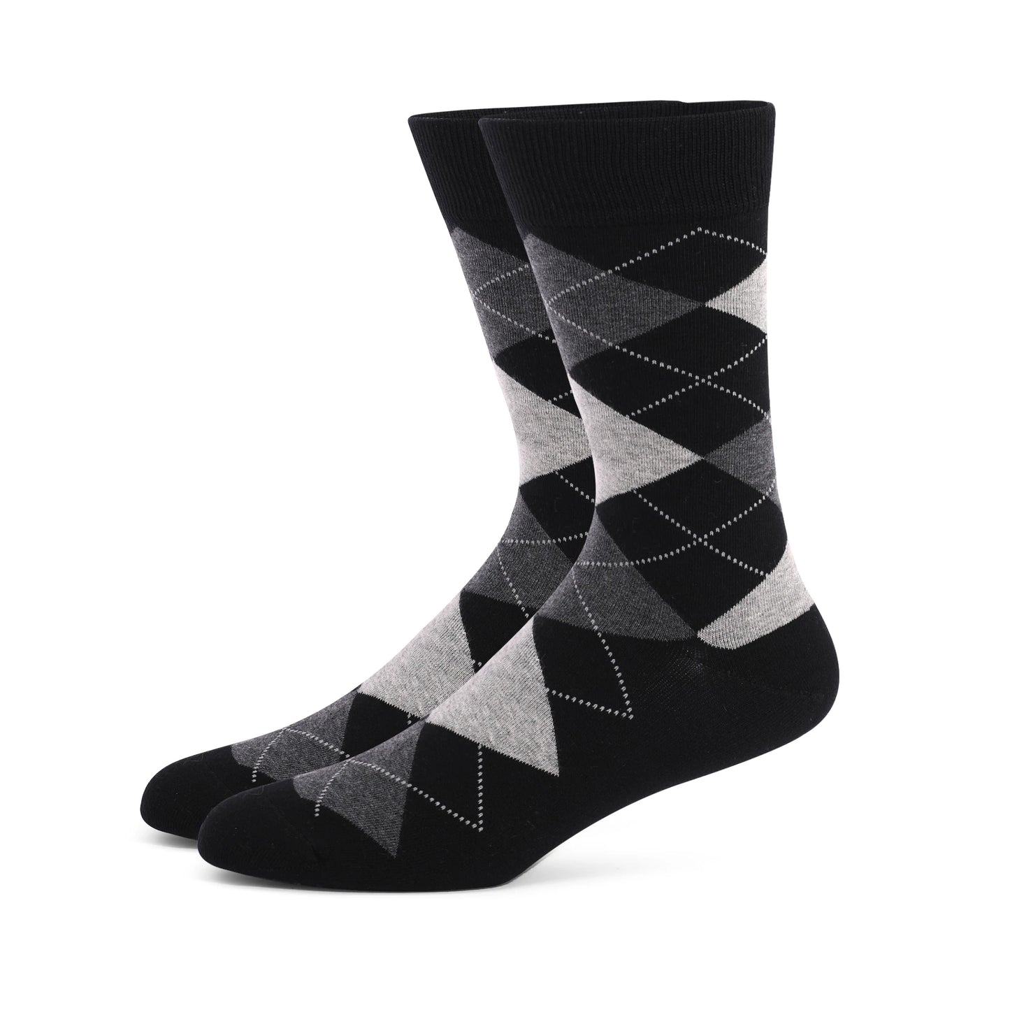 5 Pairs Plus Size Men's Cool Argyle Dress Socks - Stylish & Comfortable