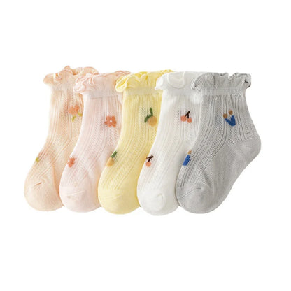 3 Pairs Newborn Summer Thin Casual Socks – Soft Cotton