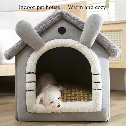 Indoor Warm Dog House | Soft Pet Bed Tent with Removable Cushion