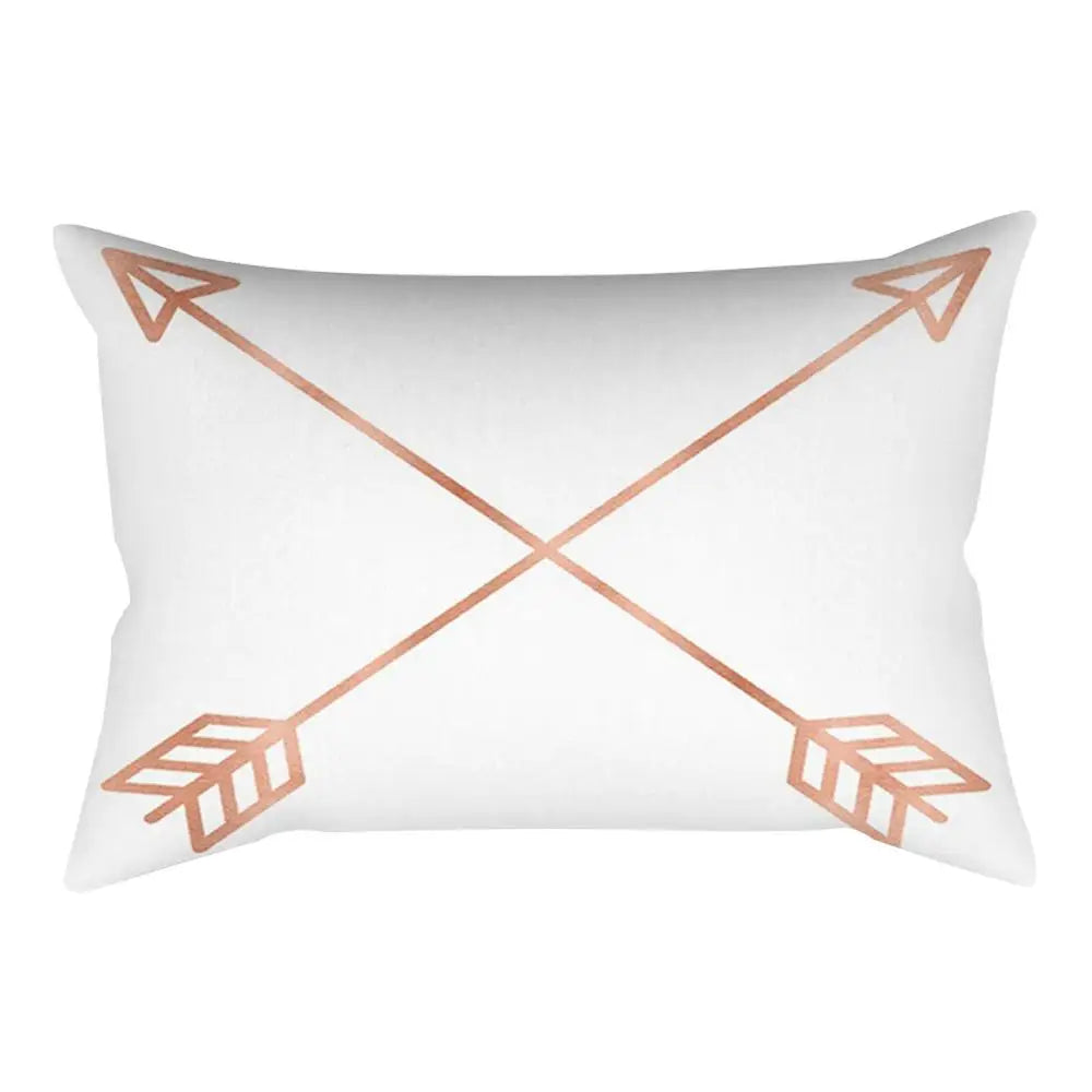 Pink Geometry Stripe Decorative Pillow Case – 30x50cm Rectangle