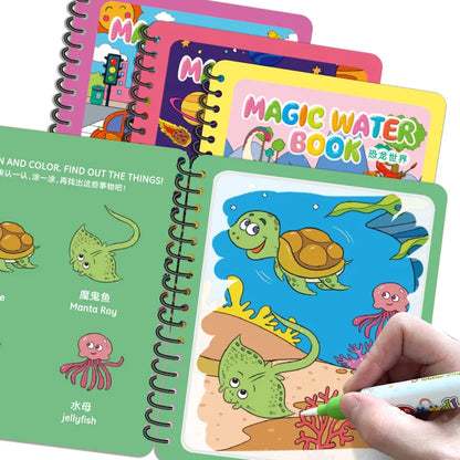 Magic Water Painting Book – Montessori-Inspired Coloring for Toddlers