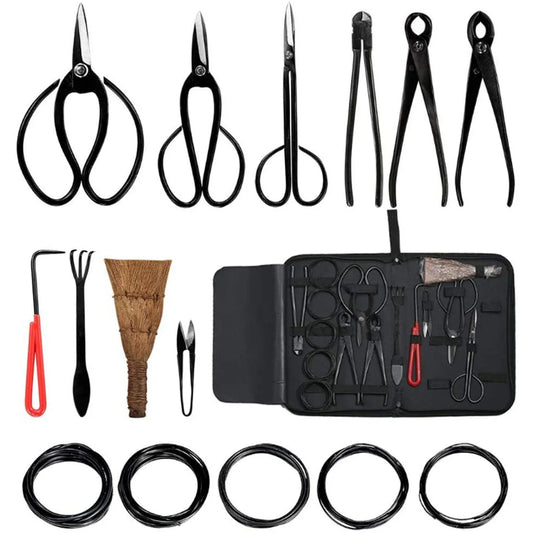 15 pcs Bonsai Pruning Tool Set – Carbon Steel Scissors Kit