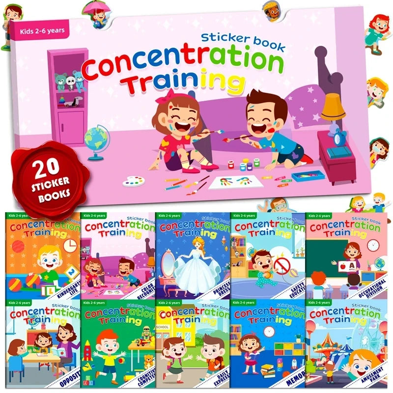 Montessori Cartoon Sticker Books – Engaging Developmental Toys