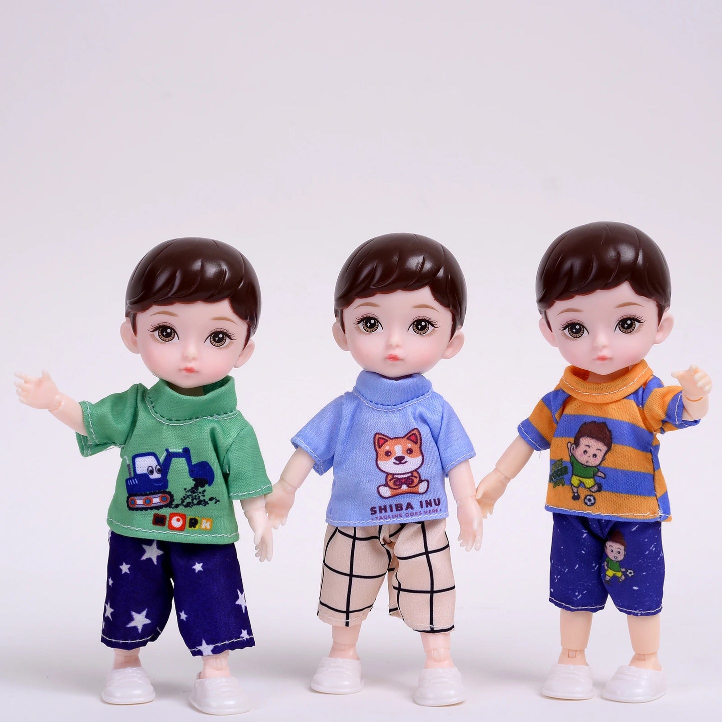 6-Inch Cute Baby Dolls - Movable Boy Model with Painted Eyes