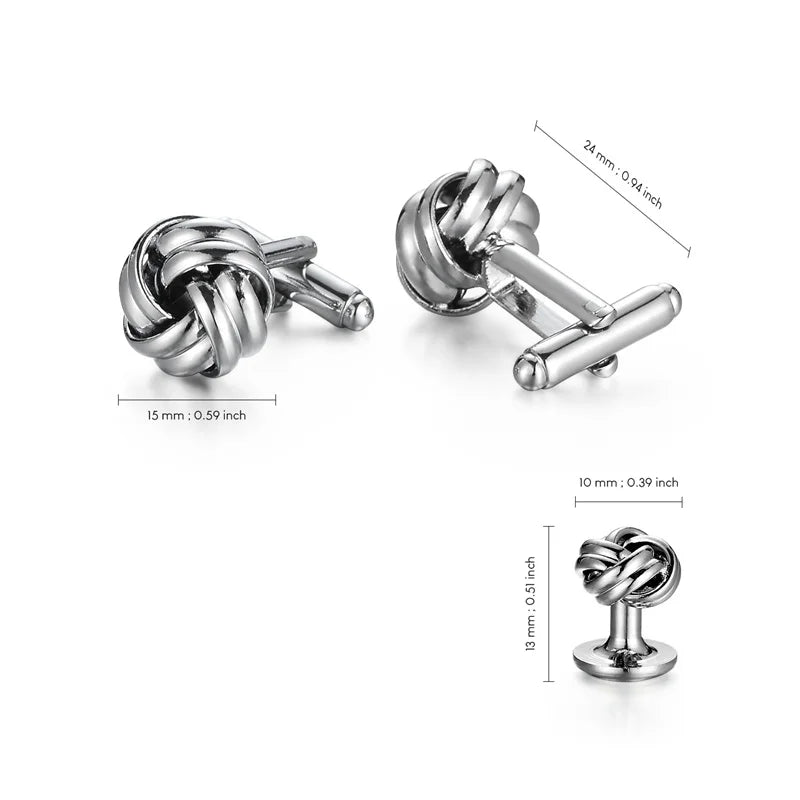 Luxury Men's Cufflinks Set with Gift Box – Vintage Designer Shirt Studs