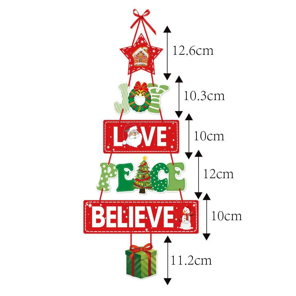 Christmas Porch Door Hanging Banner - Paper Door Decorative Flag for Christmas