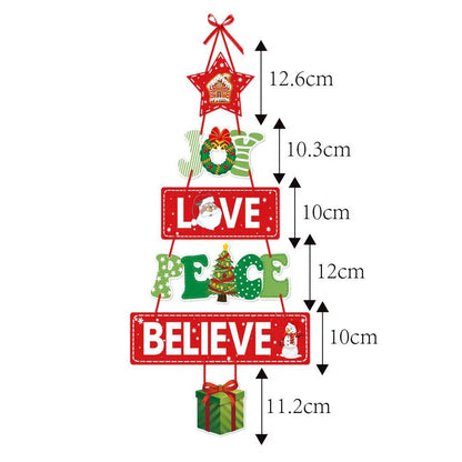 Christmas Porch Door Hanging Banner - Paper Door Decorative Flag for Christmas