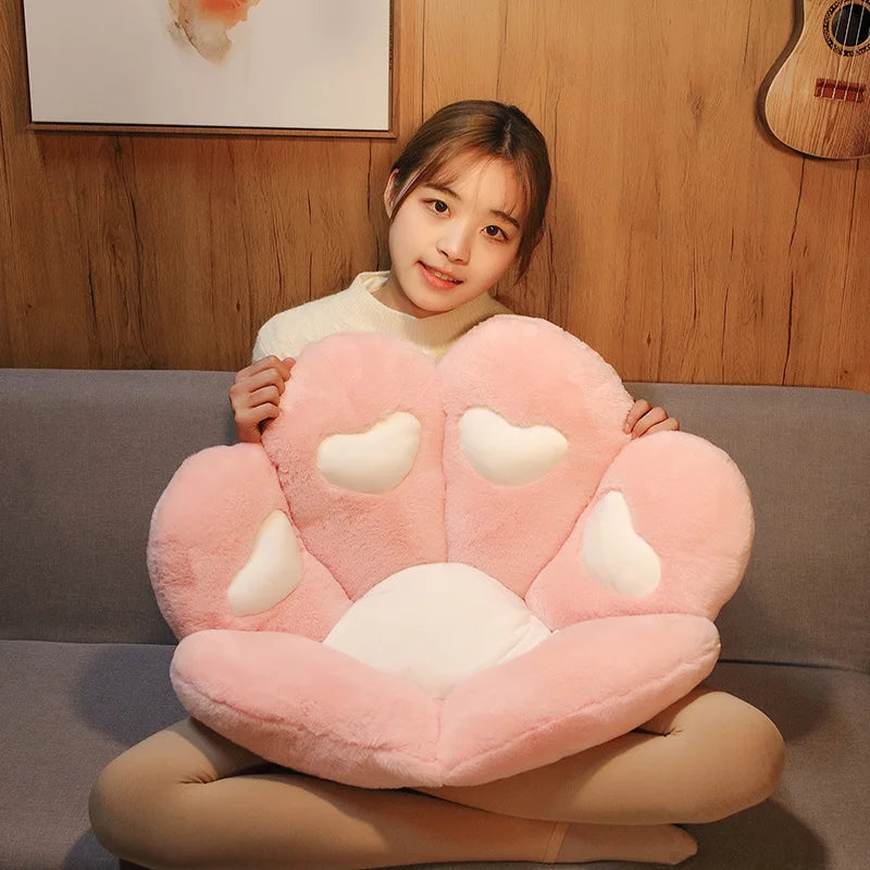 Plush Bear Paw Mat –Foot Pillow & Heart Plush Cushion