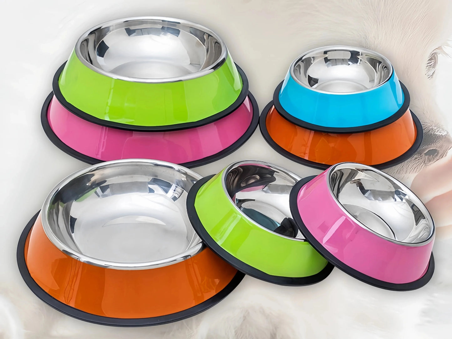 Durable Stainless Steel Pet Feeding & Drinking Bowls