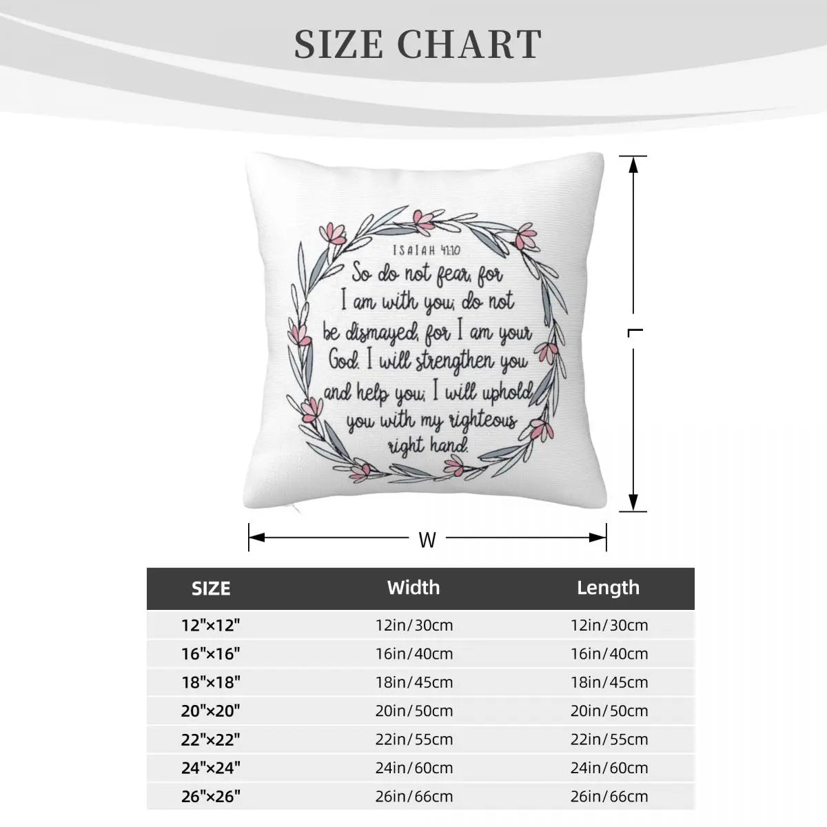 Christian Quote Isaiah 41:10 Pillow Case | Ornamental Anime Body Pillow Cover | Decorative Pillow Case