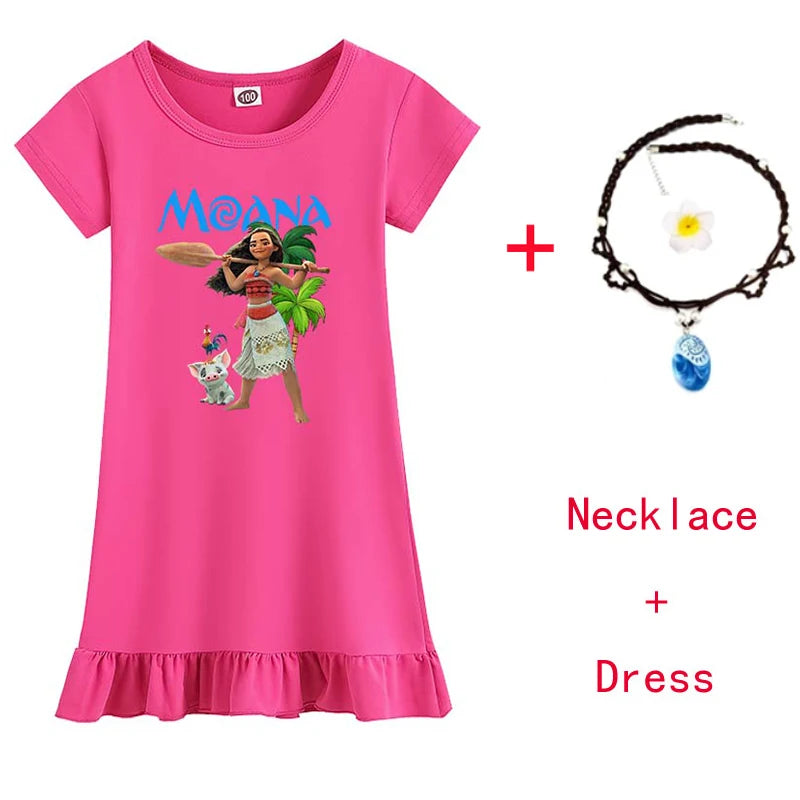 Moana & Trolls Anime Dress for Girls