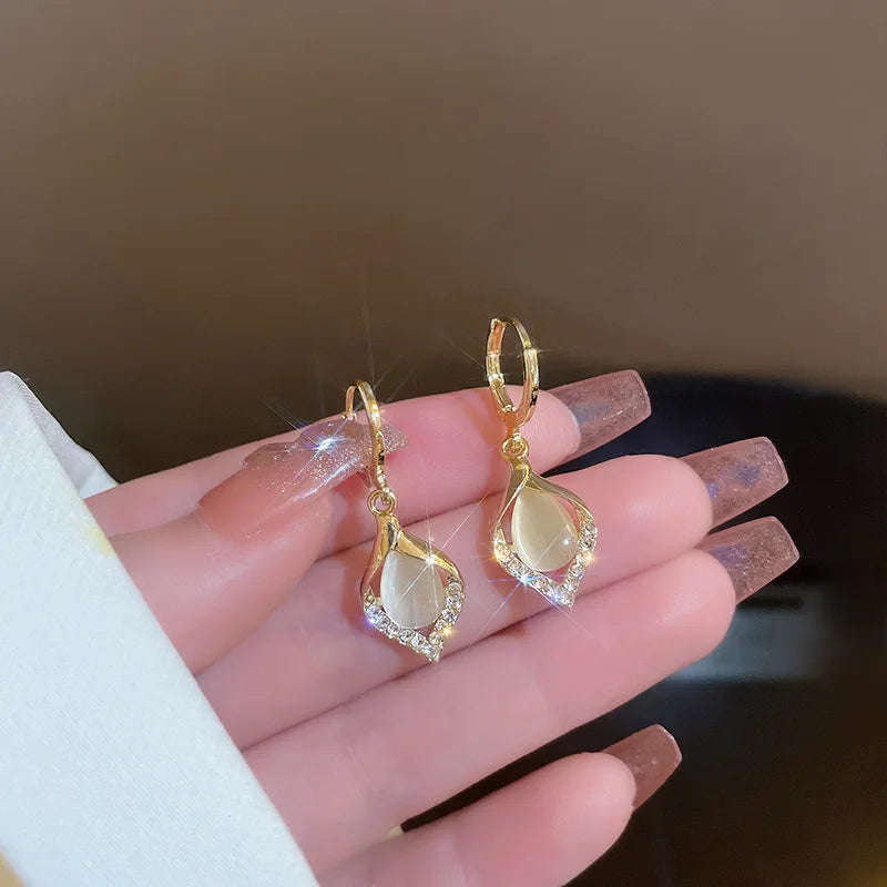 Luxury Cat's Eye Angel Earrings for Women