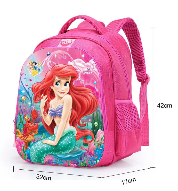 16" Girls' Princess Cartoon School Backpack - Pink Primary Bookbag