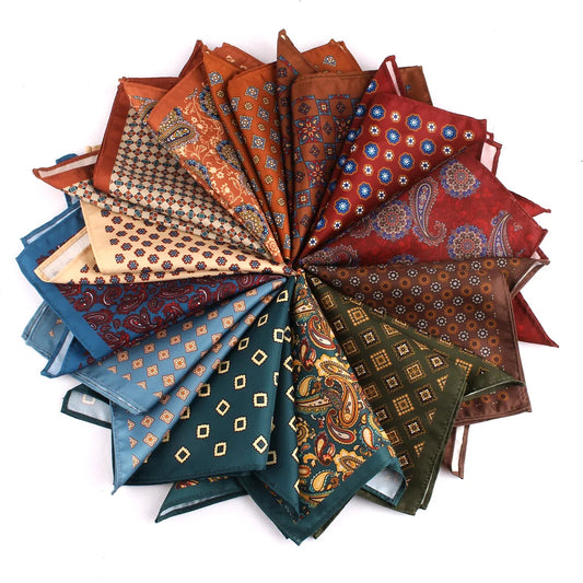 Floral Paisley Print Pocket Square - Men's Handkerchief