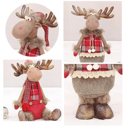 Large Plush Reindeer Doll – Christmas Tree & Table Decoration