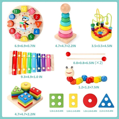 Montessori Wooden Blocks Jigsaw Puzzle – Baby Educational Toy