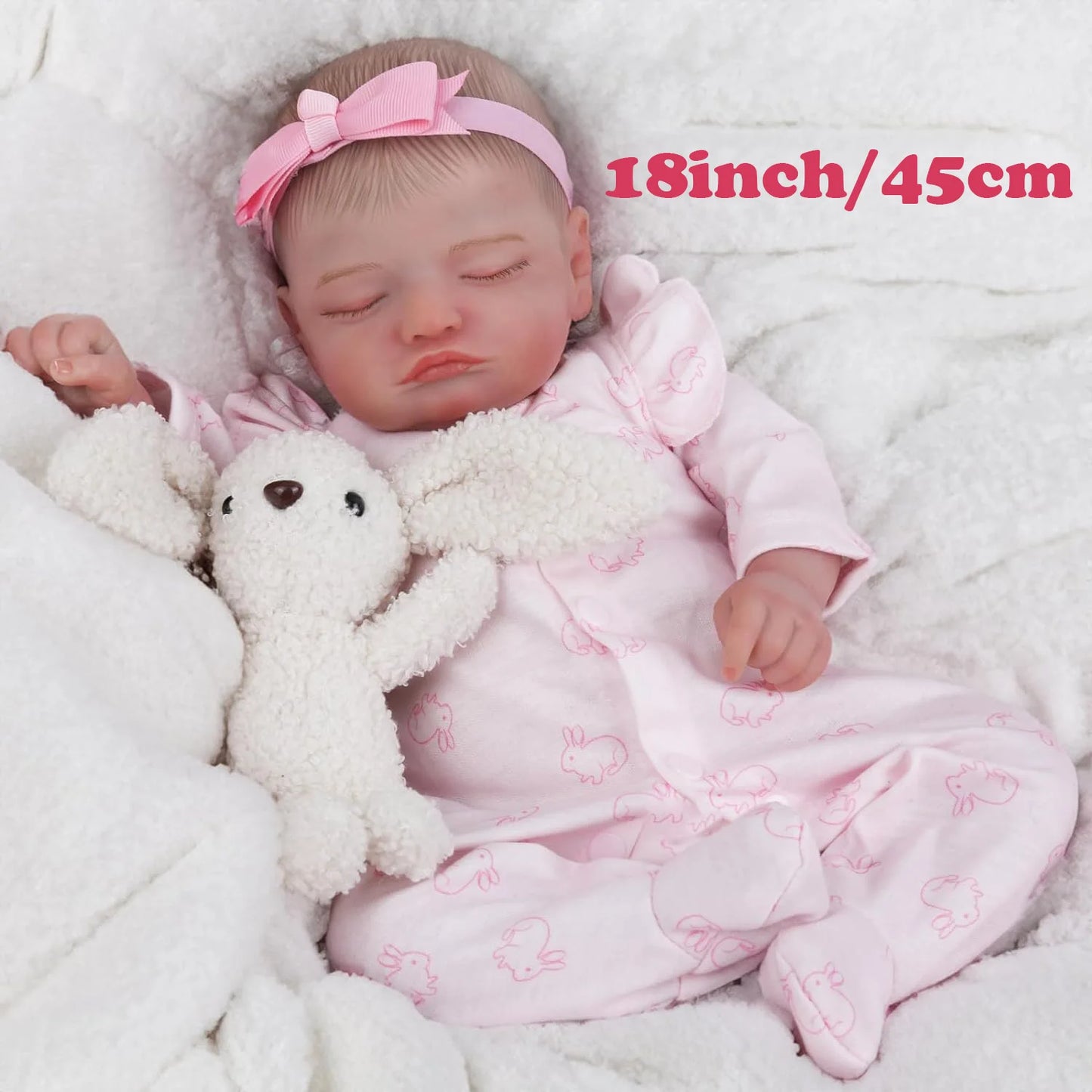 18-Inch Realistic Newborn Baby Doll with Real-Life Features