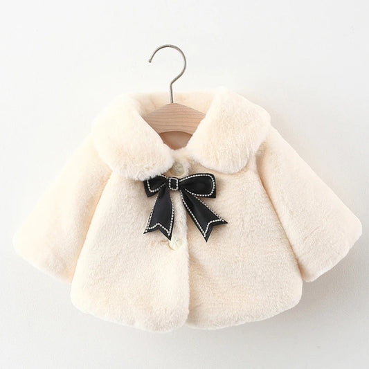 Faux Fur Baby Girl Cloak – Cute Christmas Princess Coat for Autumn & Winter