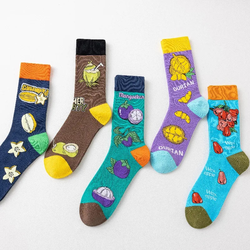 Men's Fruit Trendy Breathable Long Happy Socks