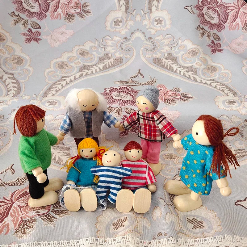 Wooden Miniature Doll Family Toy Set