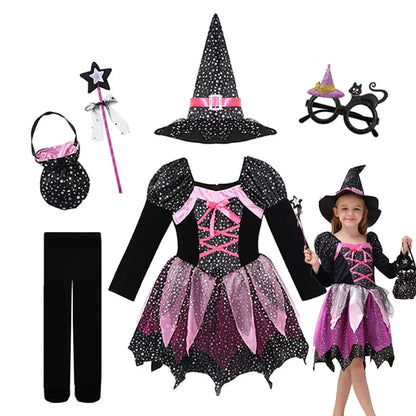 Girls Halloween Witch Costume Set