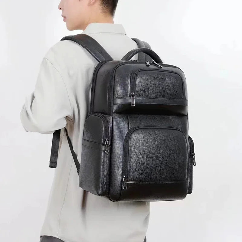 Men’s Genuine Leather Backpack | Stylish Schoolbag