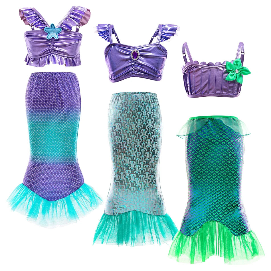 Children's Summer Ariel Mermaid Gown - Sequin Princess Dress